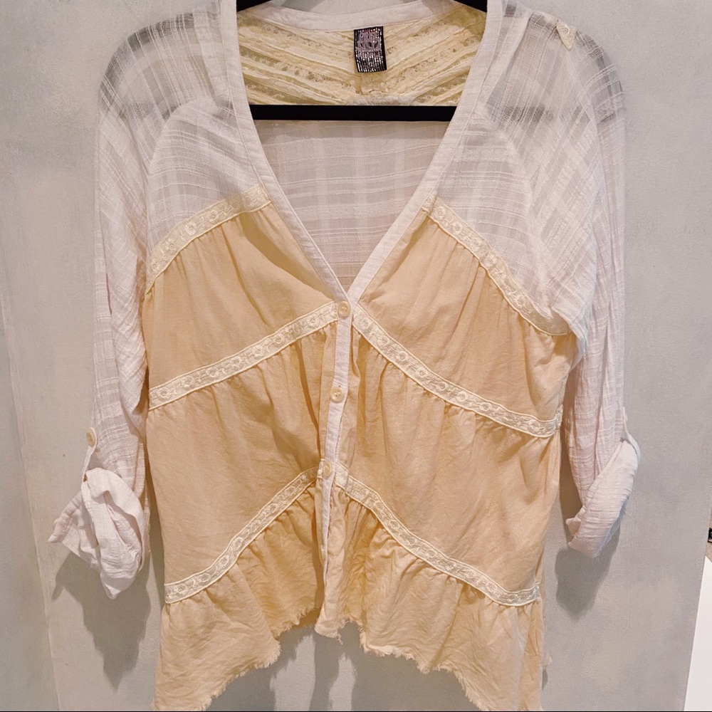 Free people white lace blouse